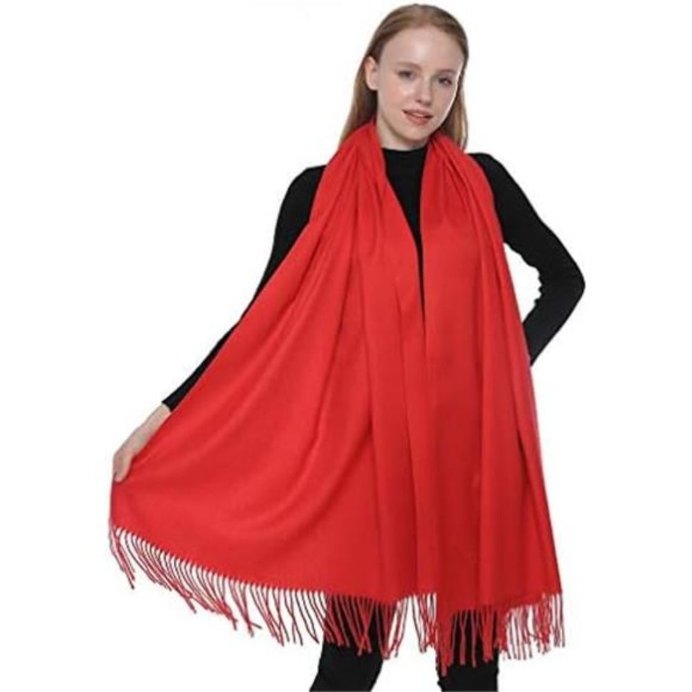 Pashmina Shawls Wraps  Lightweight Red